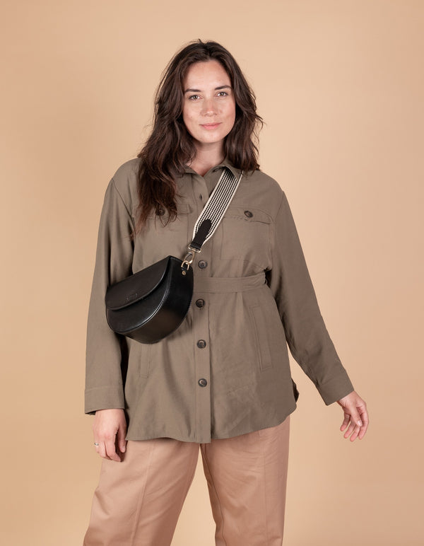 Ava - sedlová kožená crossbody kabelka