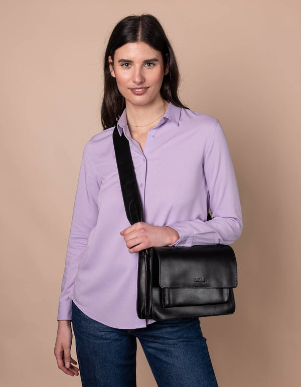 Harper - crossbody kožená kabelka ve stylu harmoniky