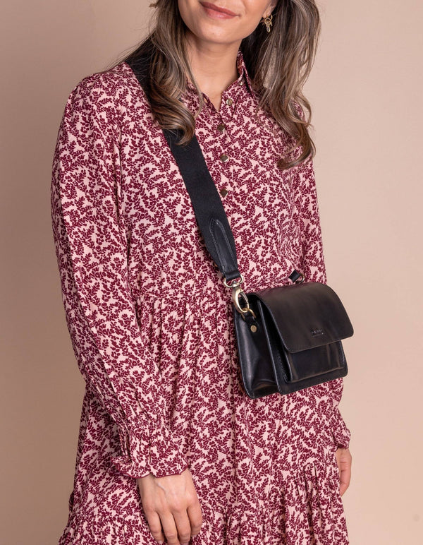 Harper Mini - Mini crossbody kožená kabelka ve stylu akordeonu